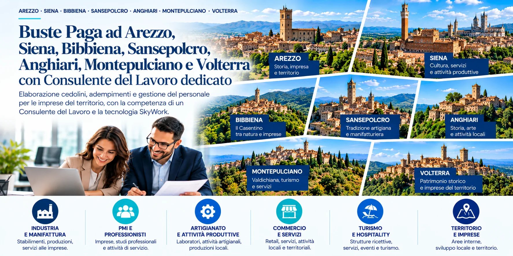 Buste Paga Arezzo Siena Bibbiena Sansepolcro Anghiari Montepulciano Volterra - imprese e territorio